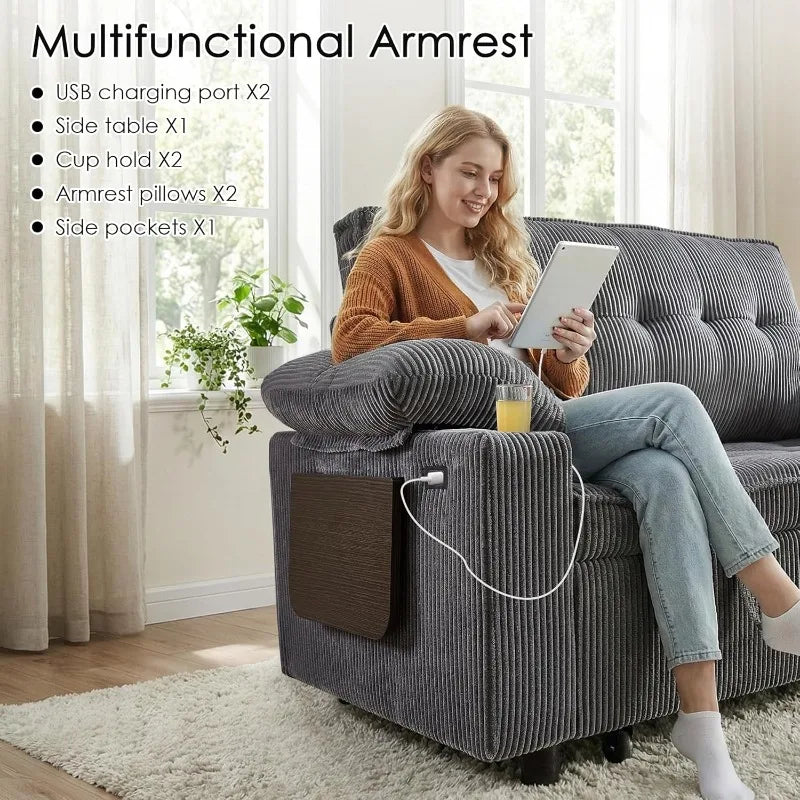 XMSJ Sleeper Sofa Bed Convertible Couch For Living Room