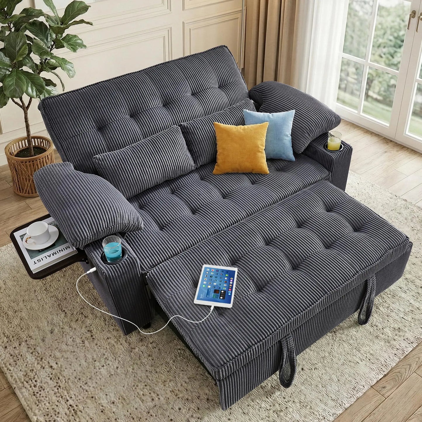 XMSJ Sleeper Sofa Bed Convertible Couch For Living Room